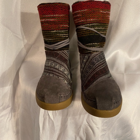 TOMS Faux fur lined roll down ankle booties women’s size 7 - Picture 5 of 13